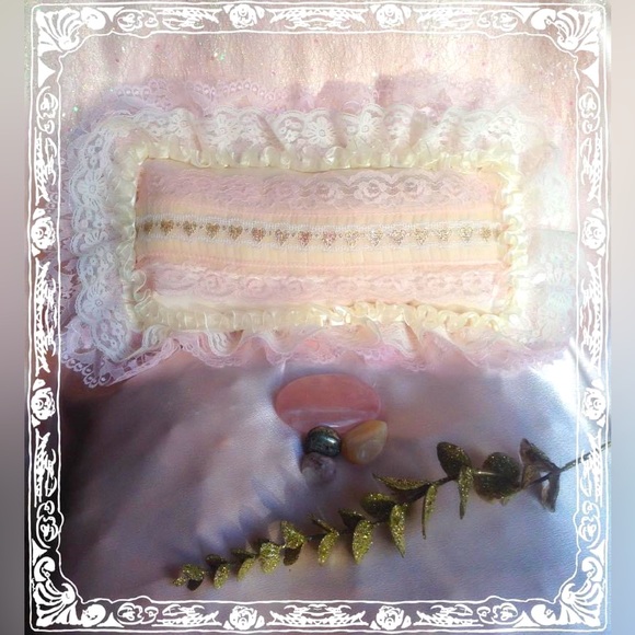 Hand Crafted Love&Lace Pillow Peach&VanillaAroma Shabby Chic - Picture 4 of 7